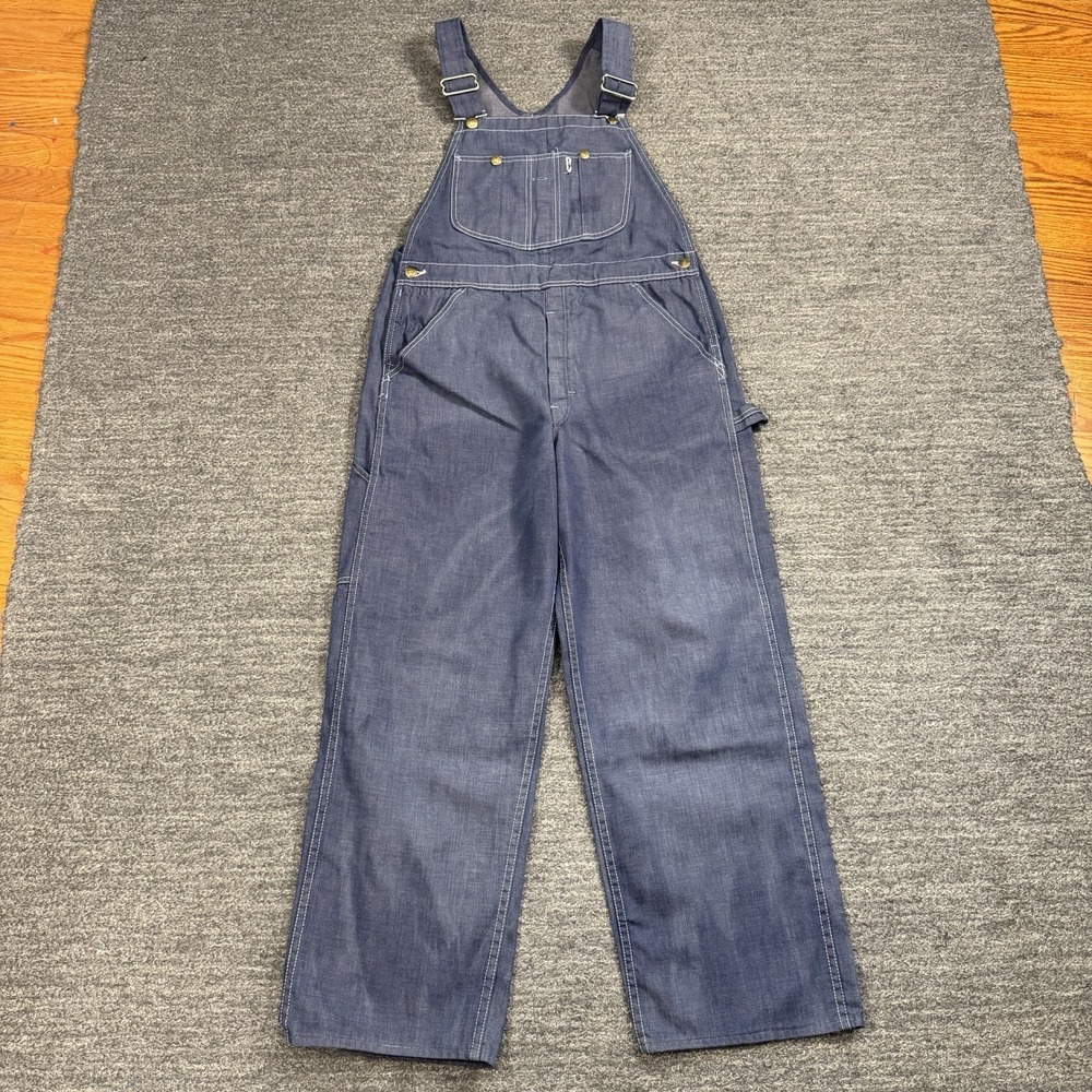 Vintage Sears Overalls Men 32X28 Blue Workwear 60s 70s Tradeswear Denim Retro